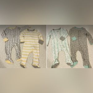Cloud Island 6-9M baby one piece set 4-pc footies